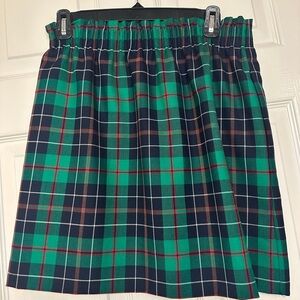 J. Crew Green Navy Plaid Mini Skirt